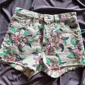 Floral Embroidered Women Shorts
